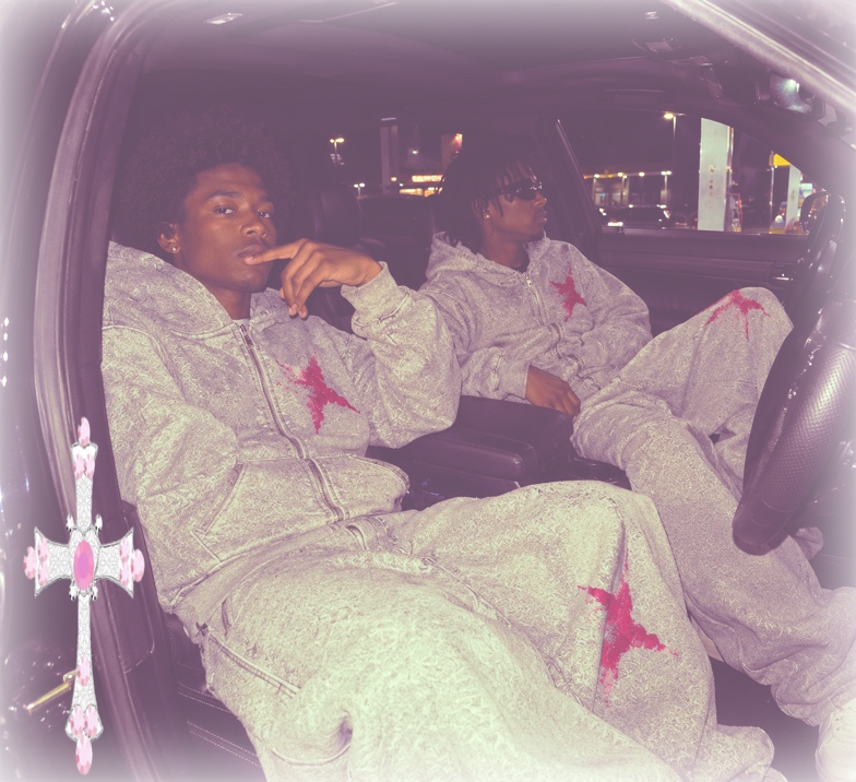 OCTIVANE gray star collection photographed in a car at night